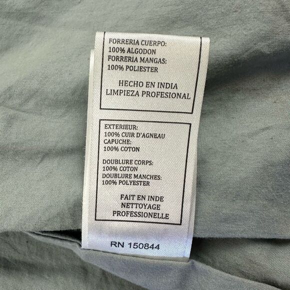 Doma Size L Clash Hoodie Leather Jacket Gray 100% Lamb Nappa Moto Grunge Edgy - Picture 10 of 14